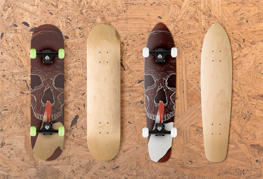 Skateboards with a skull design