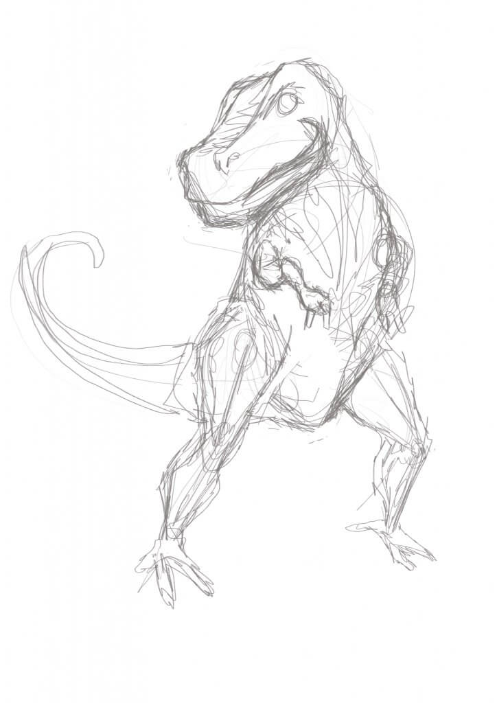Loose sketch for the T-Rex